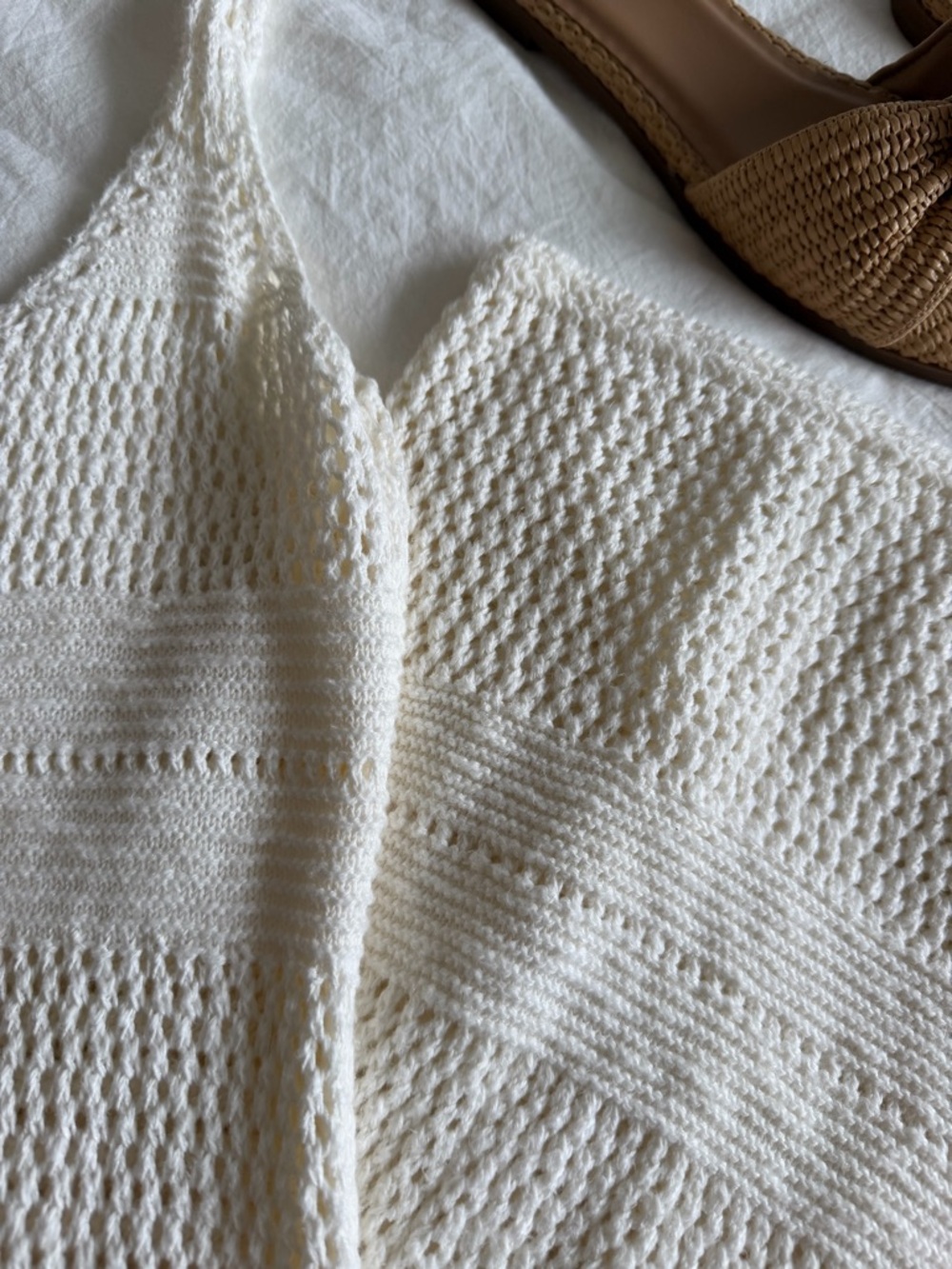 Abercrombie & Fitch Cream Open-Knit Maxi Dress - Picture 2 of 4